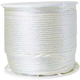 BARON 54803 Rope, 1/4 in Dia, 1000 ft L, 40 lb Working Load, Nylon/Poly, Silver/White
