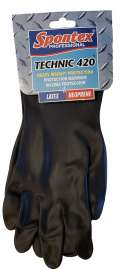 SPONTEX 33547 Gloves, XL, 12-1/2 in L, Extra Long Cuff, Neoprene, Black