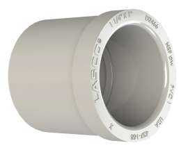 GENOVA 300 Series 30240 Pipe Reducing Bushing, 1-1/4 in Spigot x 1 in Slip, White