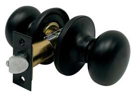 ProSource Passage Lock, Tubular Knob, Matte Black