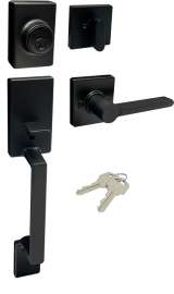ProSource Handleset with Deadbolt, Lever, LS3, Matte Black