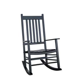 Jack Post KN-28B Rocker Chair, 69 in OAW, 86 in OAD, 116 in OAH, Hardwood Porch Rocker, Black