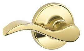 Schlage J Series J10 V SEV 605 Non-Locking Passage Lock Set, Lever Handle, Metal/Zinc, Bright Brass