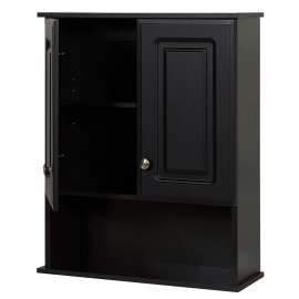 Zenna Home R2328CHA Bath Cabinet, 23 in OAW, 8-1/4 in OAD, 28 in OAH, Wood, Espresso, 1-Shelf