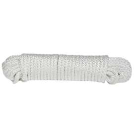 BARON 52803 Rope, 1/4 in Dia, 50 ft L, #8, 120 lb Working Load, Nylon, White