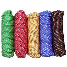 BARON 52807 Rope, 1/4 in Dia, 100 ft L, 141 lb Working Load, Polypropylene, Assorted