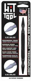 HIT TOOL NS2NS3 Hammerless Combination Nail Set, 2/32, 3/32 in Tip, 7 in L, Steel, Black-Oxide