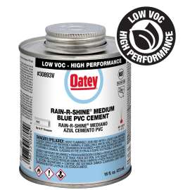 Oatey Rain-R-Shine 308933V Medium-Bodied Fast Set Cement, 16 oz Can, Liquid, Blue
