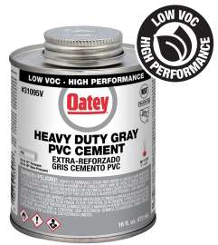 Oatey 31095LV Heavy-Duty Medium Set Cement, 16 oz Can, Liquid, Gray