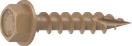 Camo 0364090 Structural Screw, 1/4 in Thread, 1-1/2 in L, Hex Head, Hex Drive, Sharp Point, PROTECH Ultra 4 Coated, 25
