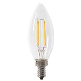 Feit Electric BPCTC40927CAFIL/4 LED Light Bulb, Blunt Tip Lamp, 40 W Equivalent, E12 Candelabra Lamp Base, Dimmable