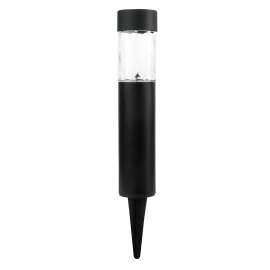 Boston Harbor Solar Bollard Light, Swirl Lens, Plastic, Black