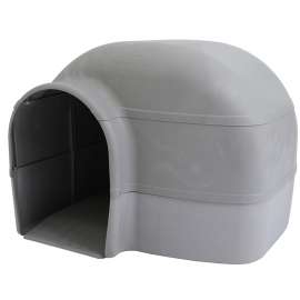 PETMATE 25415 Husky Dog House, 33-1/2 in OAL, 33.2 in OAW, 26 in OAH, Plastic, Gray
