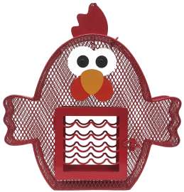 HEATH 21804 Suet and Seed Cake Feeder, Whimsical Chicken, 2 lb, Steel, Hanging Mounting