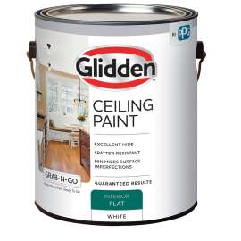Glidden GRAB-N-GO 2070T/01 Ceiling Paint, Flat, White, 1 gal
