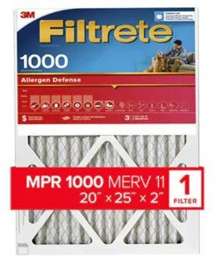 FILTER AIR 1000MPR 20X25X2IN