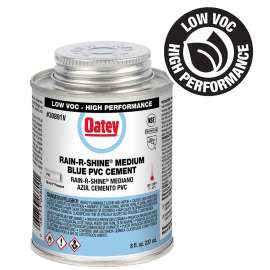 Oatey Rain-R-Shine 30891LV Medium-Bodied Fast Set Cement, 8 oz Can, Liquid, Blue
