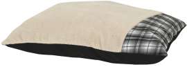 Aspenpet 80399 Self-Warming Pillow Bed, Lambs Wool/Corduroy Cover, Cream/Red