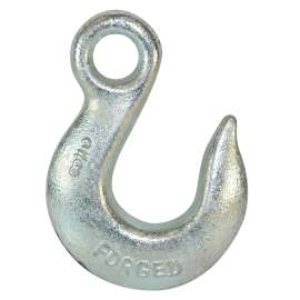 BARON 329-1/4 Eye Slip Hook, 1/4 in, 2600 lb Working Load, 43 Grade, Zinc