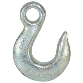 BARON 329-3/8 Eye Slip Hook, 3/8 in, 5400 lb Working Load, 43 Grade, Carbon Steel, Zinc