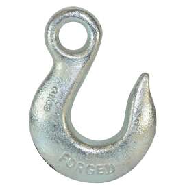 BARON 329-5/16 Eye Slip Hook, 5/16 in, 43 Grade, Carbon Steel, Electro-Galvanized