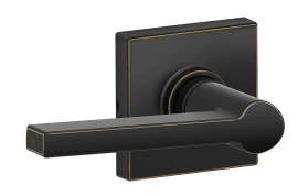 Schlage J Series J10 SOL 716 COL Non-Locking Passage Lock Set with Trim, Lever Handle, Zinc, Aged Bronze