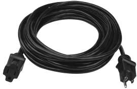 PowerZone OR502625 Extension Cord, (3) 16 AWG Cable, 258 ft L, 13 A, Black