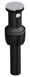 Boston Harbor TOBI22090016CP Drain Push Pop-Up with Overflow, Push Pop-Up, Plastic, Chrome, Chrome