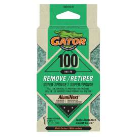 Gator 736201220 Sanding Sponge, 5 in L, 3 in W, 100 Grit, Aluminum Oxide Abrasive