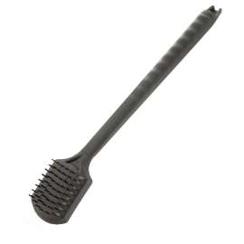 Omaha BBQ1010 Grill Brush with Scraper, 3 in L Brush, 2-1/2 in W Brush, Stainless Steel Bristle, Stainless Steel Bristle