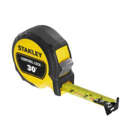 Stanley CONTROL-LOCK Series STHT37245 Tape Measure, 30 ft L Blade, Black/Yellow Case