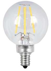 Feit Electric BPG1640/927CA/FIL/2 LED Lamp, Globe, G16-1/2 Lamp, 40 W Equivalent, E12 Lamp Base, Dimmable