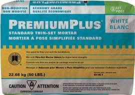 CUSTOM CPTSW50 Thin-Set Mortar, White, Powder, 50 lb Bag