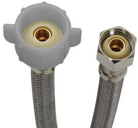 FLUIDMASTER B3T16 Toilet Connector, 1/2 in Inlet, Compression Inlet, 7/8 in Outlet, Ballcock Outlet, 16 in L