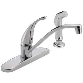 DELTA Peerless Tunbridge Series P188500LF Kitchen Faucet with Side Sprayer, 1.8 gpm, 1-Faucet Handle, Chrome Plated
