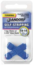 Jandorf 60799 Terminal, 18 to 14 AWG Wire, Plastic Insulation, Copper Contact, Blue