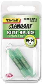 Jandorf 60854 Butt Splice Connector, 16 to 14 AWG Wire, Copper Contact, Green