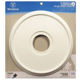 Westinghouse 7703500 Ceiling Medallion, 15-3/4 in Dia, Plastic, Textured White, For: Ceiling Fans