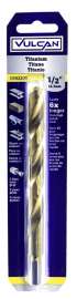 Vulcan Drill Bit, 1/2 In Dia X 6 In L, Straight Shank, High Speed Steel, Titanium Nitride Coated