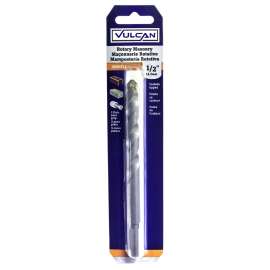 Vulcan Masonry Drill Bit, 1/2 In Dia X 6 In L, Wide Spiral Flutes, Straight Shank, Nickel Chrome Plated