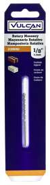 Vulcan Masonry Drill Bit, 1/8 In Dia X 2-1/2 In L, Wide Spiral Flutes, Straight Shank, Nickel Chrome Plated