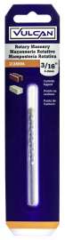Vulcan Masonry Drill Bit, 3/16 In Dia X 4 In L, Wide Spiral Flutes, Straight Shank, Nickel Chrome Plated