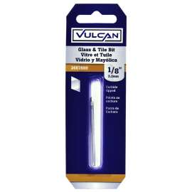 Vulcan Glass And Tile Bit, 1/8 In Dia, Shear Point, Carbide Cutting Edge