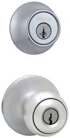Weiser Yukon Series 9GACS74510-021 Combo Entry Knob Lockset, 3 Grade, Satin Chrome, K4 Keyway, 2-1/4 in Thick Door