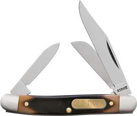 Old Timer 108OT Folding Pocket Knife, 2 in L Blade, 3-Blade