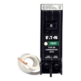Cutler-Hammer BRP115AF Arc-Fault, Type BR Circuit Breaker, 120 V, Plug-On Mounting