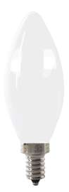 Feit Electric BPCTF40/927CA/FIL/2 LED Bulb, Specialty, Torpedo Tip Lamp, 40 W Equivalent, E12 Lamp Base, Dimmable, Frosted