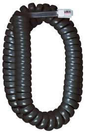 AUDIOVOX CTP280BLR Spiral Handset Cord, Black Sheath
