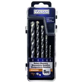 Vulcan 809850OR Rotary Drill Bit Set, Masonry, 5-Piece, Steel, Sandblasted