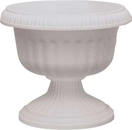Southern Patio UR1212WH Urn Planter, 11.88 in W, 11.88 in D, Plastic, White